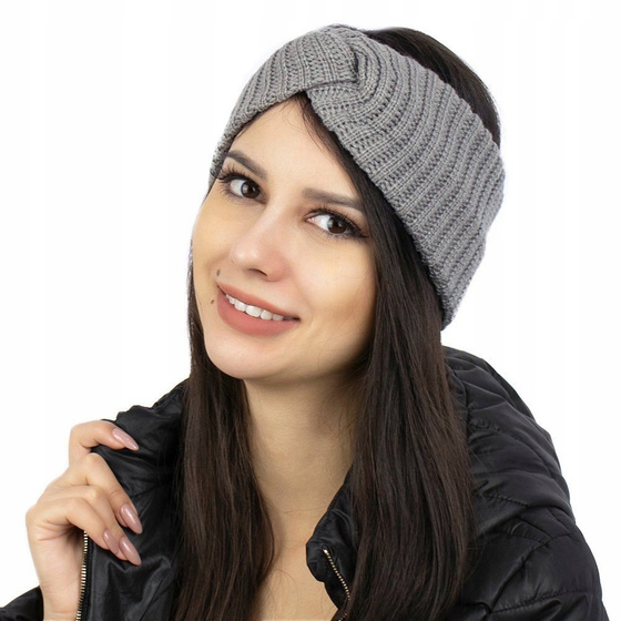 OPASKA DO WŁOSÓW na głowę GRUBA zimowa na uszy SZEROKA węzeł