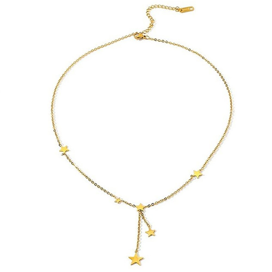 Naszyjnik DŁUGI wiszący STAL SZLACHETNA POZŁACANA