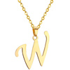 NASZYJNIK litera W STAL SZLACHETNA POZŁACANA