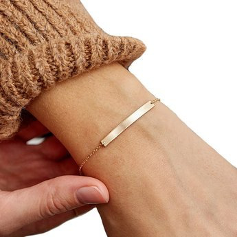 Bransoletka blaszka STAL SZLACHETNA POZŁACANA