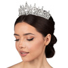DIADEM Korona Tiara MISS GLOW ŚLUBNY srebrny cyrkonie KRYSZTAŁY