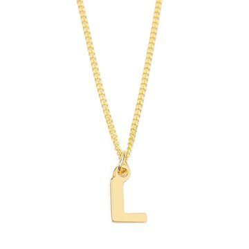 NASZYJNIK damski POZŁACANY 24k litera L mała