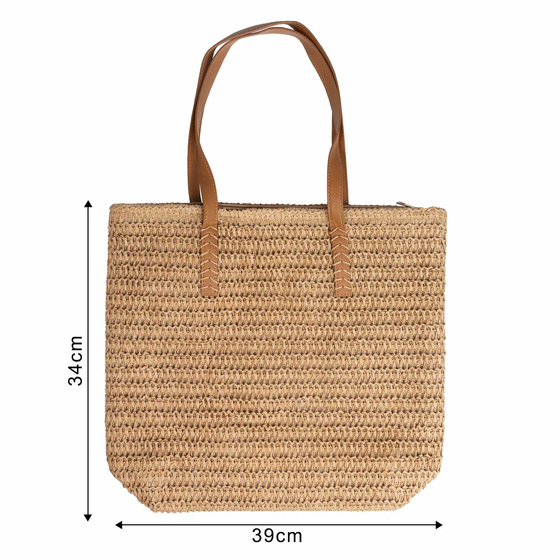 TORBA damska DUŻA SŁOMIANA pleciona plażowa KOSZYK shopper na lato