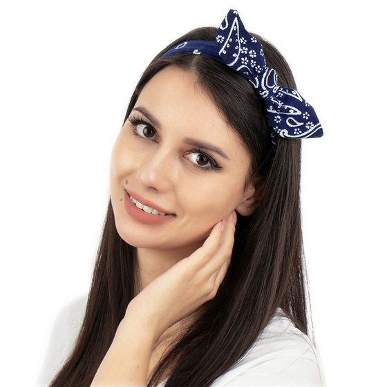 OPASKA do włosów PIN UP kokarda BANDAMKA na gumce na głowę