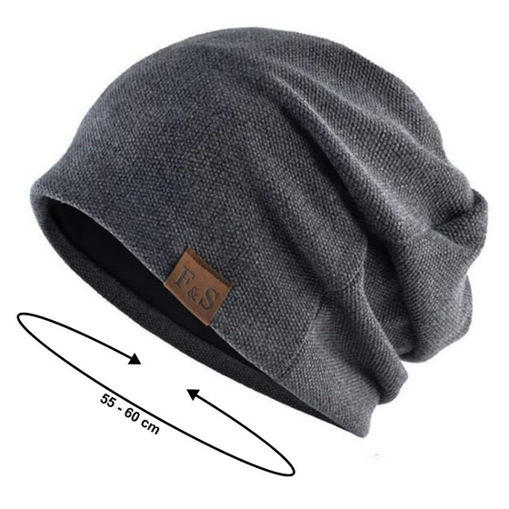 Czapka BEANIE smerfetka oversize MŁODZIEŻOWA ZIMOWA