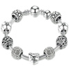 Bransoletka damska SREBRNA modułowa LOVE CHARMS