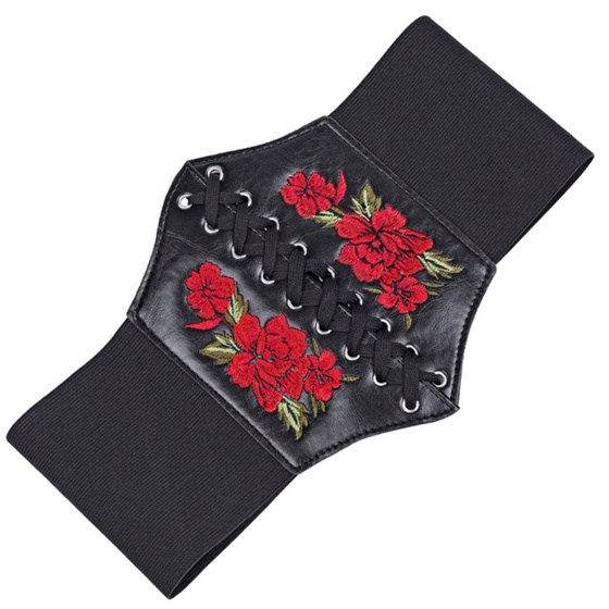 PASEK PAS GORSET szeroki Wiązany HAFT FOLK GÓRALSKI rozmiar S