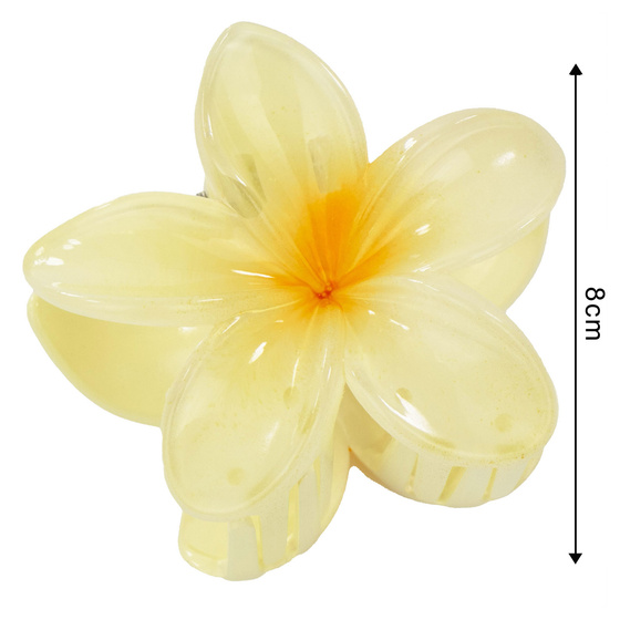 KLAMRA szczęka duża SPINKA do włosów KWIAT kwiatek HAWAJSKA KWIAT PLUMERII