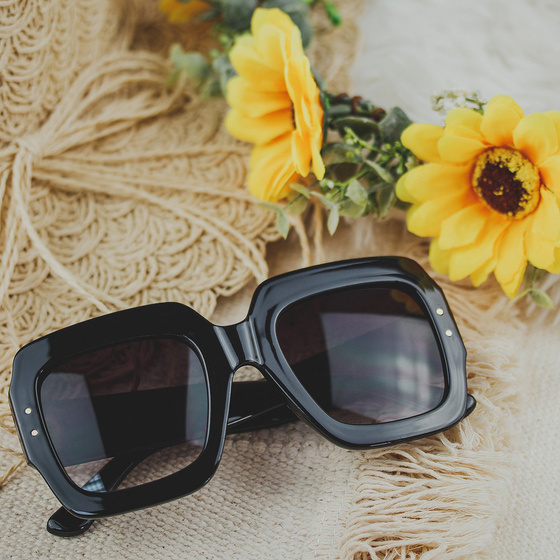 OKULARY przeciwsłoneczne DAMSKIE duże CZARNE