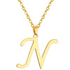 NASZYJNIK litera N STAL SZLACHETNA POZŁACANA
