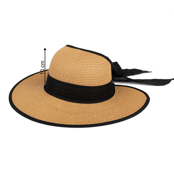 DASZEK KAPELUSZ DAMSKI Alessio słomkowy boho lato plaża KOKARDA NA KUCYK