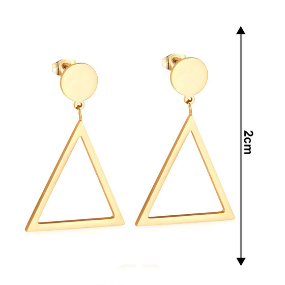 KOLCZYKI geometryczne STAL SZLACHETNA POZŁACANA