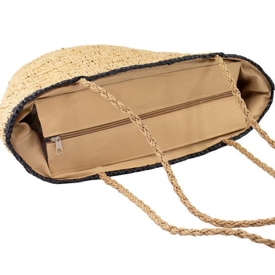 TOREBKA damska DUŻA SŁOMKOWA pleciona na ramię TORBA PLAŻOWA koszyk