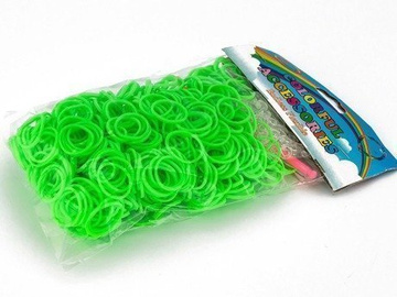 GUMKI ZESTAW LOOM BAND 600 szt. - CE - PRZEBADANE W POLSCE !!! ZIELONE