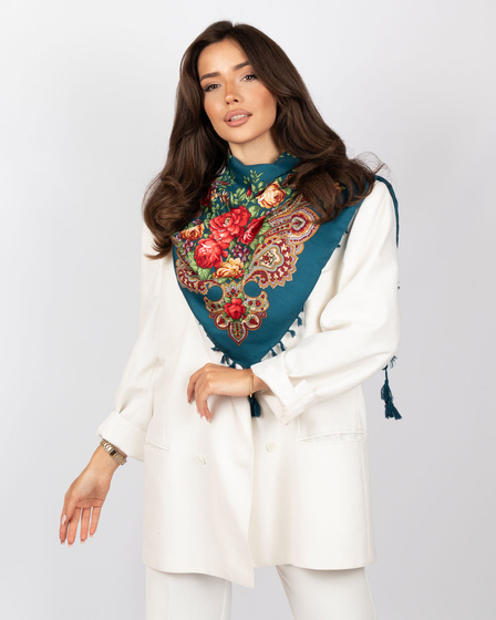 CHUSTA Ludowa Alessio GÓRALSKA Folk KWIATY DUŻA