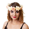 WIANEK na głowę KWIATY brzoskwiniowy ŚLUBNY