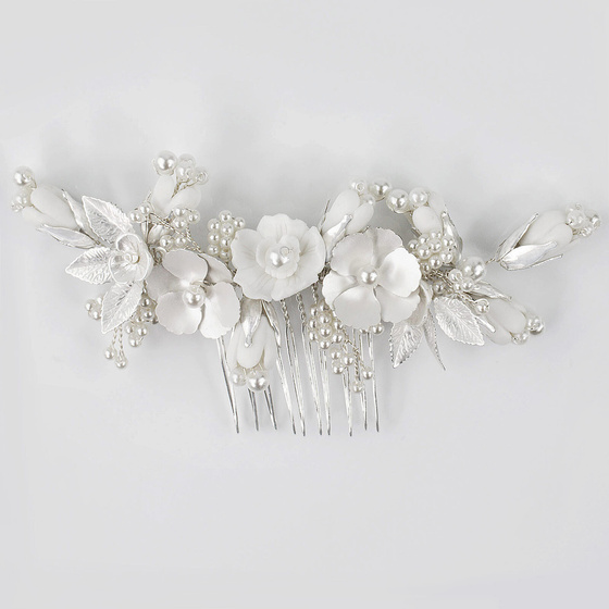 OZDOBA do włosów kwiatki GRZEBYK perełki ŚLUBNA