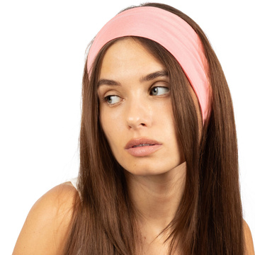 OPASKA do WŁOSÓW GŁOWĘ USZY GŁADKA RÓŻOWA na chłodne dni ELASTYCZNA