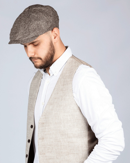 KASZKIET Męski Alessio Stylowy Elegancki NEWSBOY CAP Jesień Zima RETRO
