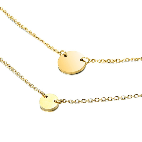 Naszyjnik podwójny STAL SZLACHETNA POZŁACANA