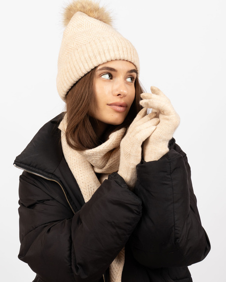 Alessio KOMPLET CZAPKA + KOMIN + RĘKAWICZKI DOTYKOWE ciepły POLAR ZIMOWY