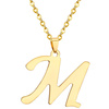 NASZYJNIK litera M STAL SZLACHETNA POZŁACANA