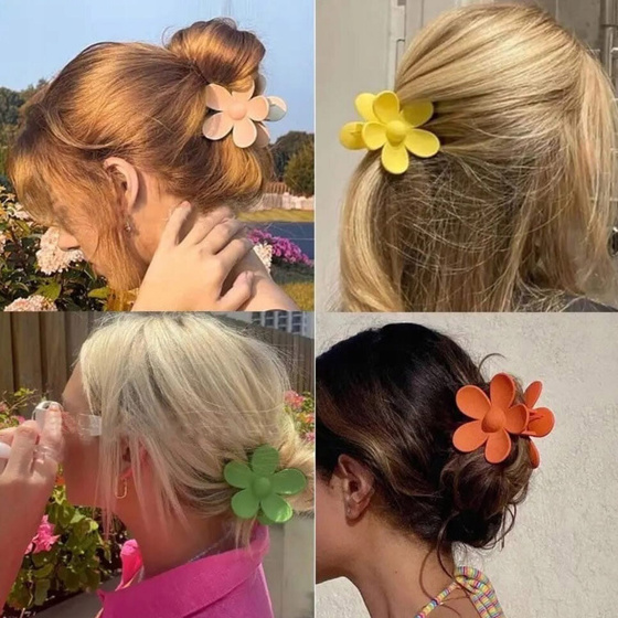 SPINKA DO WŁOSÓW duża klamra matowa klamerka żabka szczęka KWIAT