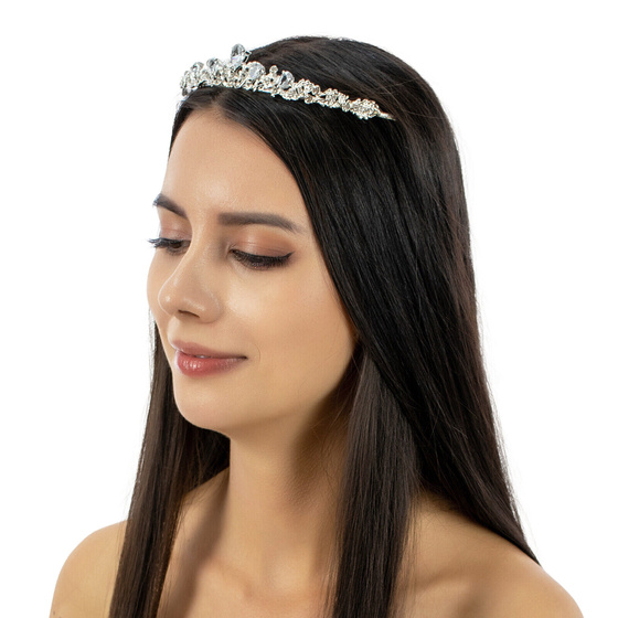 Ozdoba ŚLUBNA damska korona TIARA ślub DIADEM kryształ elegancka