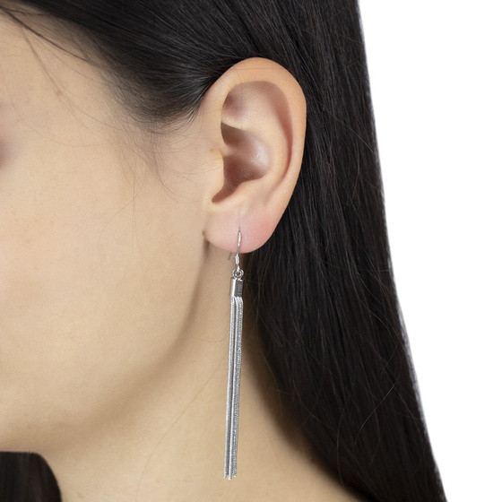 KOLCZYKI wiszące CHWOST długie SREBRNE damskie