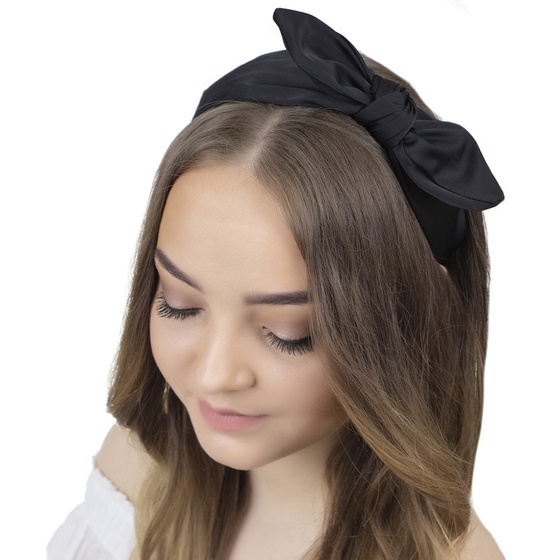 OPASKA DO WŁOSÓW czarna KOKARDA pin up WĘZEŁ