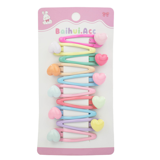 SPINKI DO WŁOSÓW ZESTAW spinek dla dziewczynki PYKI SERDUSZKA 10 SZTUK