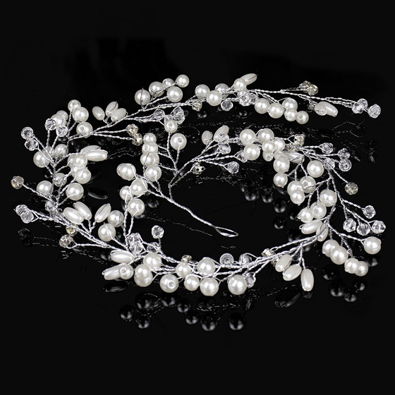 OZDOBA DO WŁOSÓW długa ŚLUBNA SREBRNA - 50cm