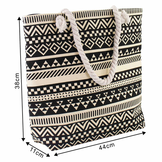 TORBA damska duża PLAŻOWA koszyk shopper LATO na ramię pojemna AZTEK