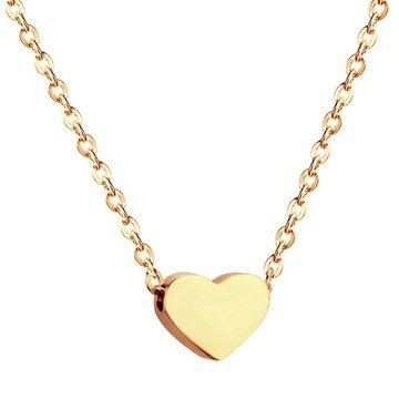 NASZYJNIK złote serce STAL SZLACHETNA POZŁACANA