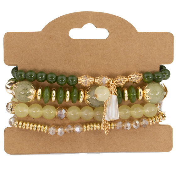 ZESTAW BRANSOLETEK elegancki koraliki KRYSZTAŁKI