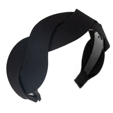 OPASKA DO WŁOSÓW Miss Glow czarna szeroka warkocz klasyczna PLECIONA