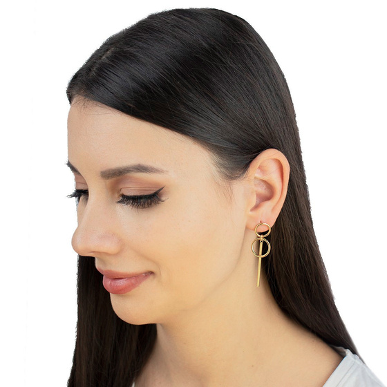 Kolczyki kółka blaszka STAL SZLACHETNA POZŁACANA