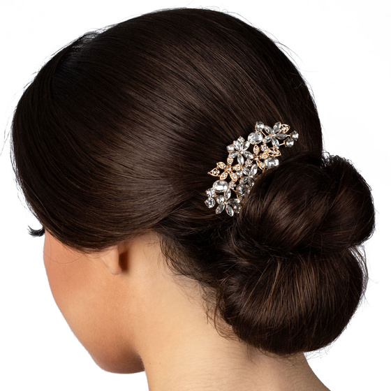 OZDOBA DO WŁOSÓW złota ŚLUBNA cyrkonie GRZEBYK