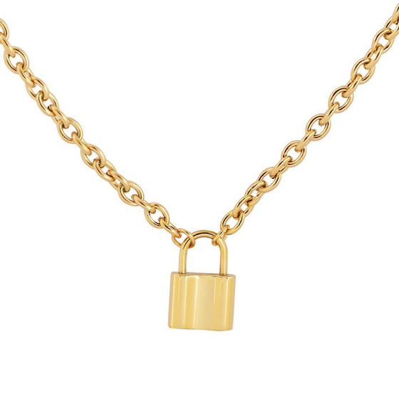Naszyjnik KŁÓDKA łańcuch STAL SZLACHETNA POZŁACANA