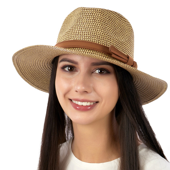 KAPELUSZ damski męski PANAMA fedora SŁOMKOWY lato ELEGANCKI