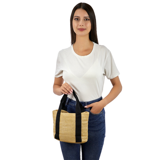 Torba RETRO damska słomiana torebka BOHO beż