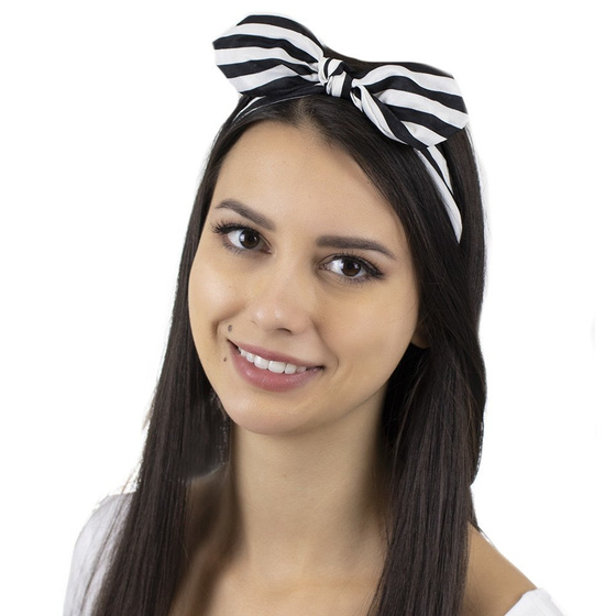 OPASKA DO WŁOSÓW na gumce PIN UP kokarda paski