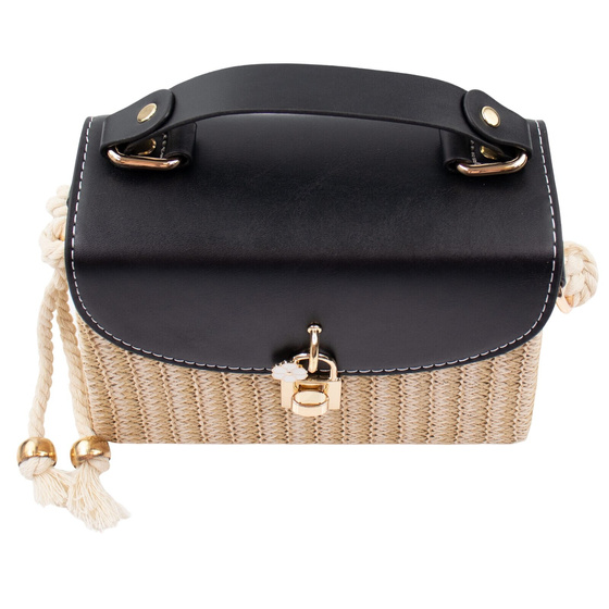 TOREBKA SŁOMIANA mała KOSZYK na ramię boho KUFEREK letnia SŁOMKOWA