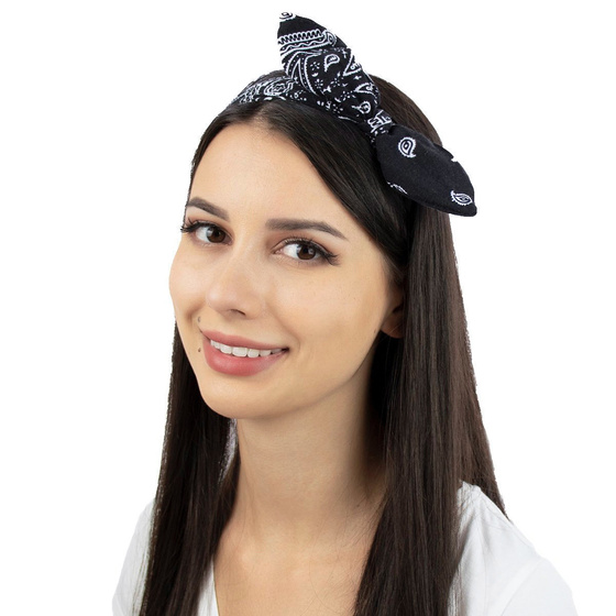 OPASKA do włosów na głowę PIN UP BANDAMKA kokarda na gumce