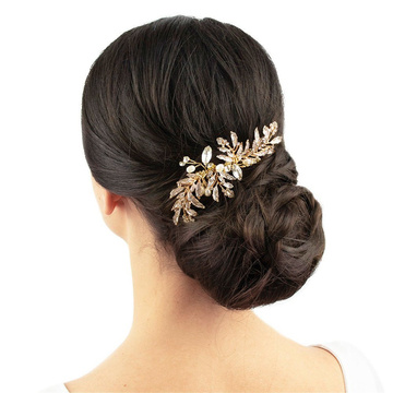 OZDOBA grzebyk do włosów ŚLUBNA cyrkonie ZŁOTA