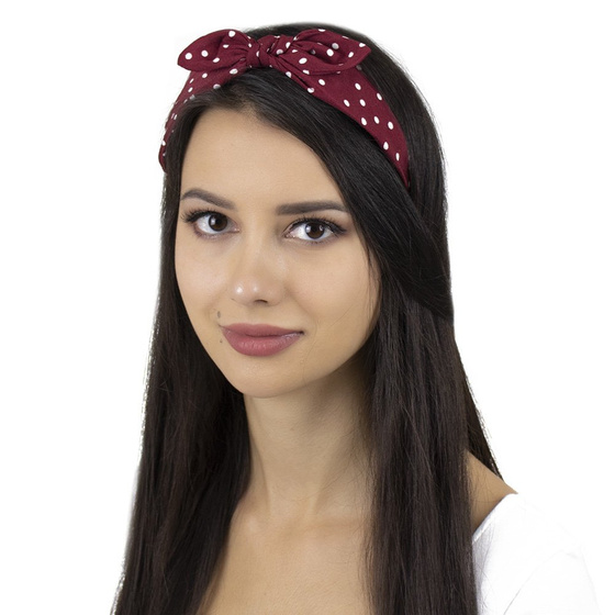OPASKA DO WŁOSÓW szeroka KROPKI pin up WĘZEŁ kokarda