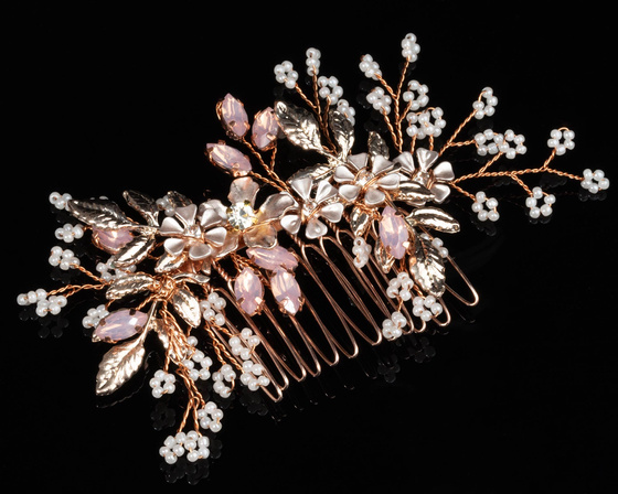 OZDOBA DO WŁOSÓW rose gold ŚLUBNA grzebyk ŚLUB