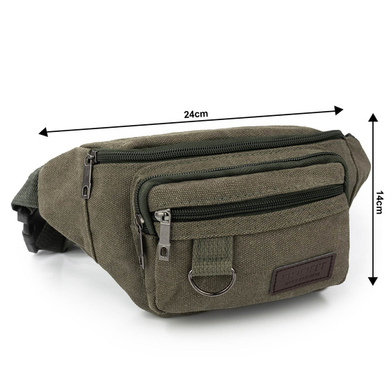 Alessio NERKA Torebka saszetka BIODRÓWKA męska POJEMNA z paskiem