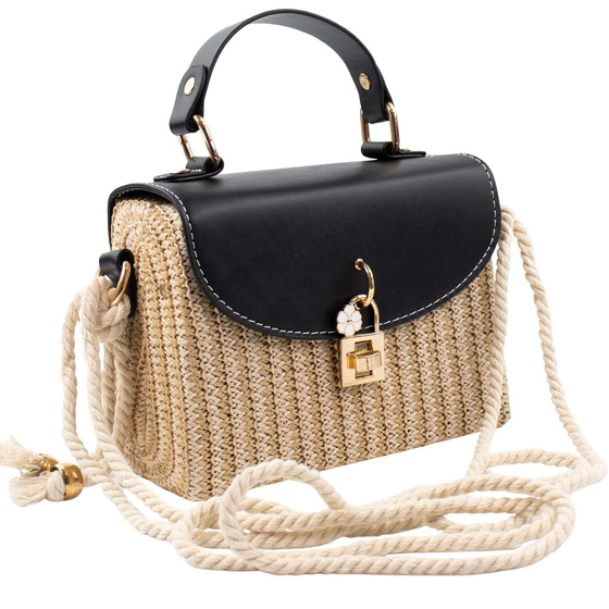 TOREBKA SŁOMIANA mała KOSZYK na ramię boho KUFEREK letnia SŁOMKOWA