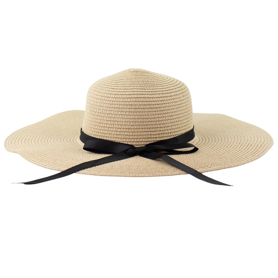 KAPELUSZ słomiany DAMSKI pleciony letni SŁOMKOWY plażowy duże rondo